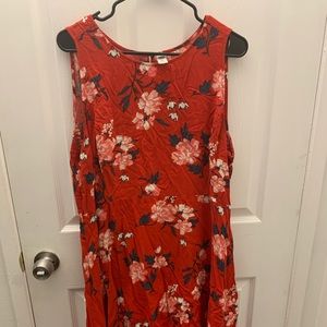 OLD NAVY size XXL sleeveless red floral dress